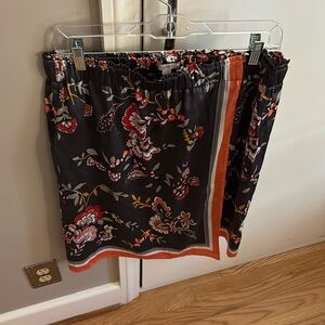 Loft, size medium, faux wrap silk skirt